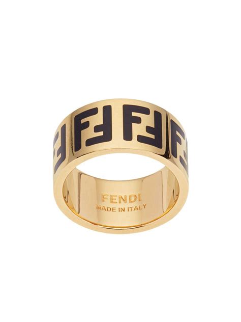 gold fendi ring mens|fendi gold finish rings.